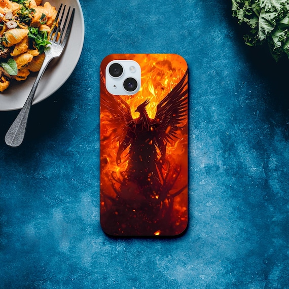 Abstract Warrior Phone Case - Geometric Silhouette, Phoenix Feather, Modern Art - Inspirational Gift