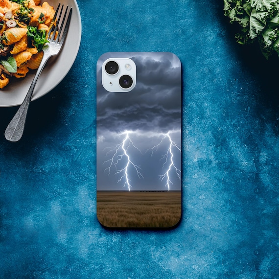 Handmade Thunderstorm iPhone Case: Tough Protection with Stylish Nature-Inspired Design for Latest Models