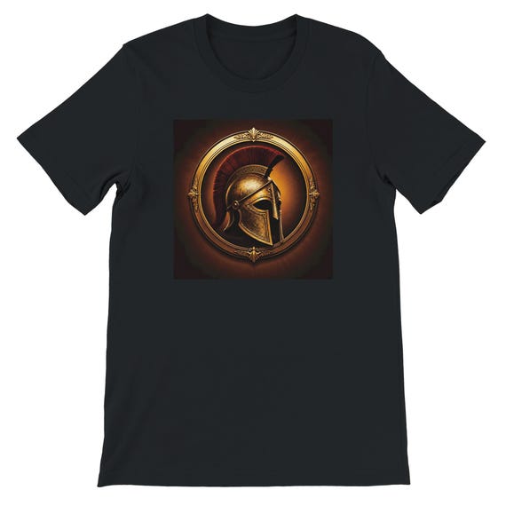 Spartan Helmet T-Shirt, Warrior Graphic Tee, Ancient Greece Gym Shirt, Custom History Gift for Men and Women