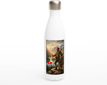 William Tell Stainless Steel Water Bottle, Swiss Legend Hiking Hydration Flask
