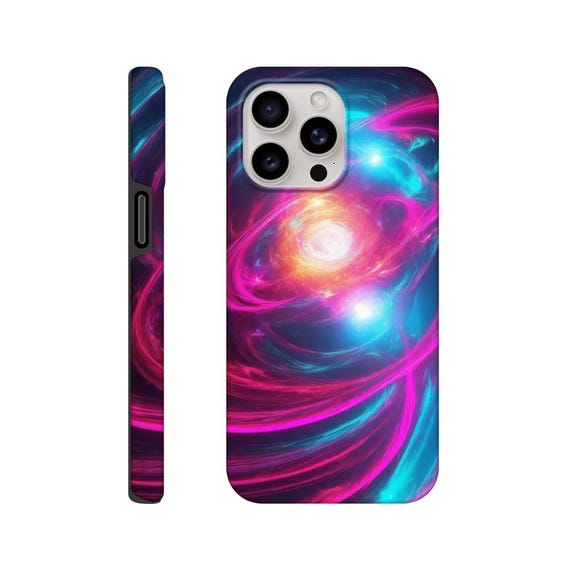 neon supernovaGalactic  Phone Case - Holographic Supernova Design in Neon Colors, Unique Gift for Galaxy Lovers & Trendy Accessories
