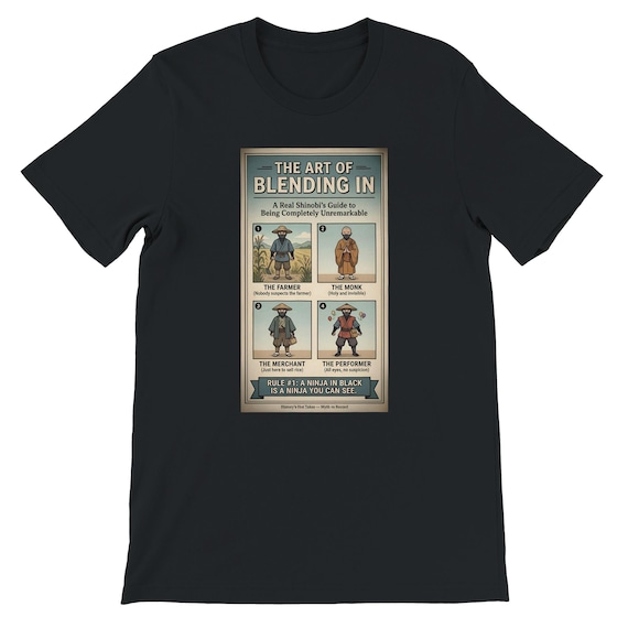 Funny Ninja Art of Blending In T-Shirt - Shinobi Stealth Humor Tee - Gamer Anime Fan Gift - Unisex Casual Apparel