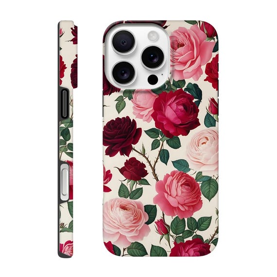 Floral Design Case for iPhone - Beautiful Roses Phone Accessories, Perfect Gift for Her, Stylish Floral Protection