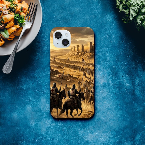 Crusader Army Jerusalem iPhone Case - Medieval Knight Templar Battle Art - Tough Protective Historic Cover Gift