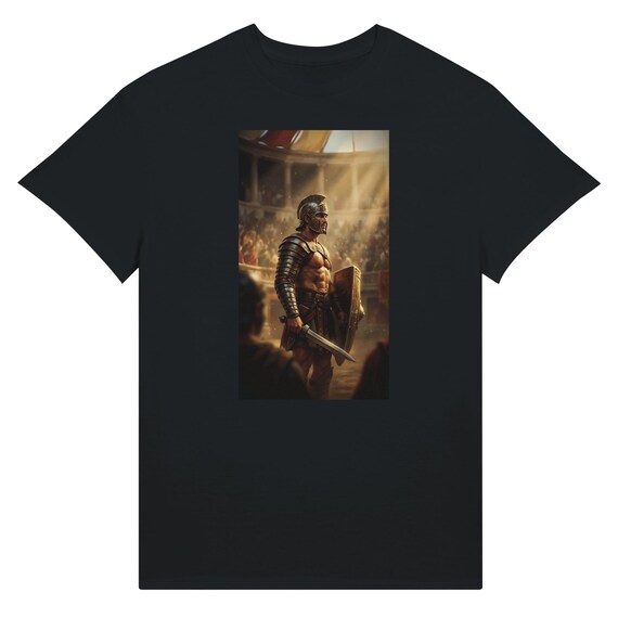 Roman Gladiator Warrior T-Shirt, Ancient History Arena Fighter Graphic Tee