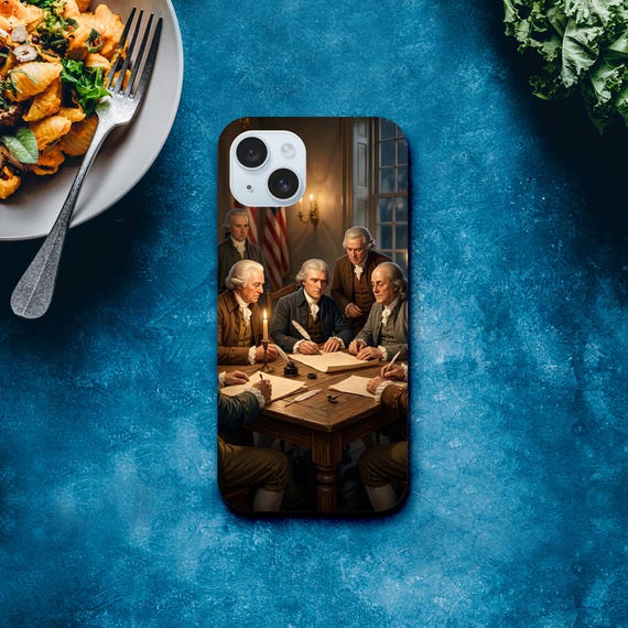 Founding Fathers Patriotic iPhone Case | American History 4th of July Tough Durable Glossy Cover