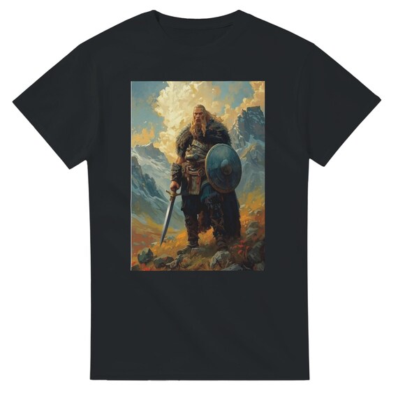 Viking Wilderness Norse Spirits Heavyweight Cotton T-Shirt - Nordic Mythology Adventure Tee Gift for Him