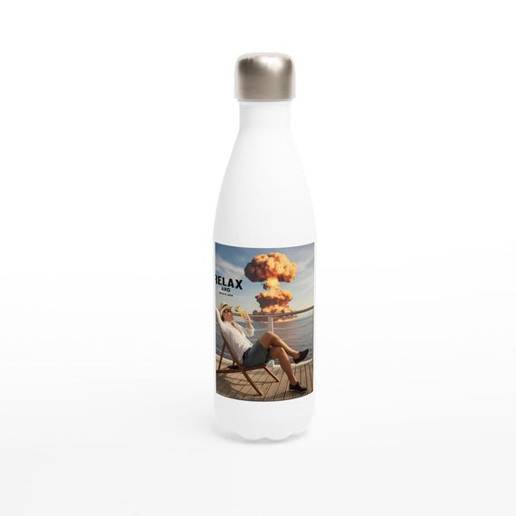 humorous drinkware - Sarcastic Water Bottle | Funny 17oz White Stainless Steel Design for Sarcasm Lovers & Gift Giving