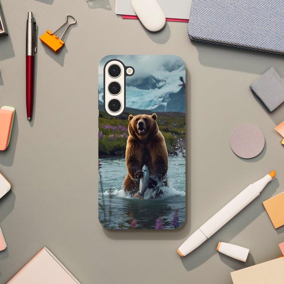 Alaskan Bear Fishing Samsung Phone Case - Nature Wildlife Tough Protection