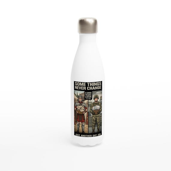 Military History Water Bottle - Some Things Never Change Design - Gift for Soldier, Veteran, or History Buff - Stainless Steel Flask