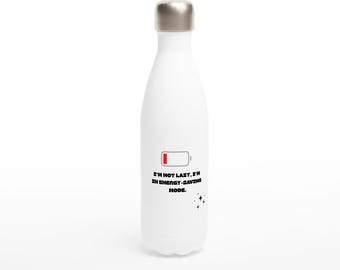 Hilarious Energy-Saving Mode Stainless Steel Water Bottle - 17oz Insulated Flask for Gym, Camping & Travel
