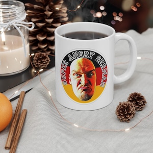 Taza divertida de 11 oz: "¡Aplástame y te aplastaré!" Taza de café para regalos, humor de oficina, cumpleaños, amantes del café divertidos