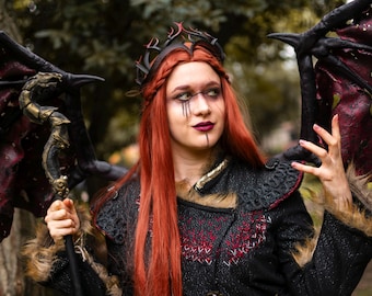 3D-utskriven gotisk krona: Mörk fantasy cosplay-huvudbonad