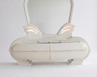 Tocador vintage iluminado de Fonte del Mobile, década de 1970.