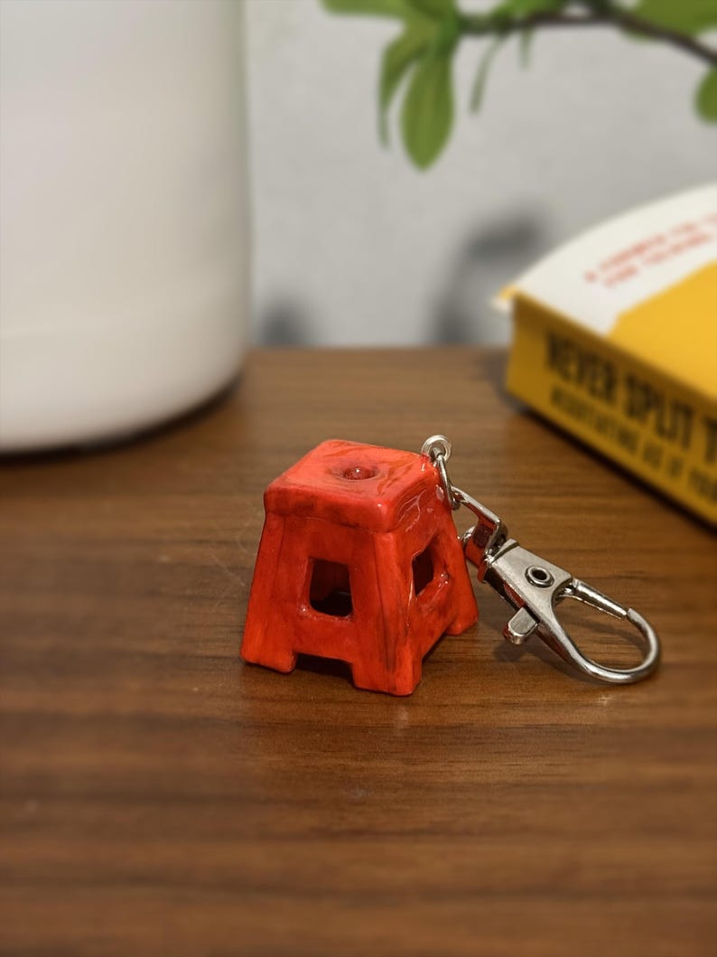 Computer Chair Keychain Handmade Tiny Chair Keychain, Cute Clay Bag Charm, Miniature Furniture ...