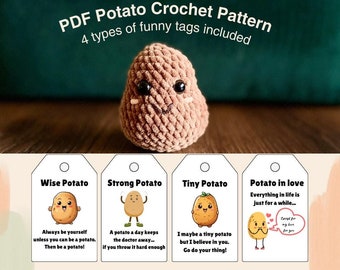 Potato Crochet Pattern With Printable Tags