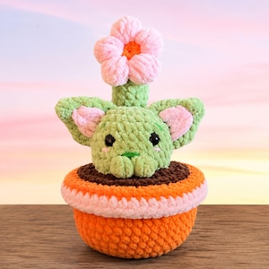 Patrón de ganchillo de gato cactus, patrón de ganchillo amigurumi, adorable patrón de ganchillo de gato, patrón de ganchillo en PDF