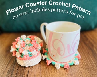 Flower Coaster Crochet Pattern – Pot Holder Set (PDF Pattern)
