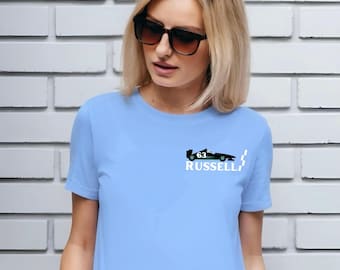 Camiseta de George Russell de F1, camiseta de Mercedes AMG Petronas, camiseta de piloto de Fórmula Uno, regalo para aficionados a las carreras, ropa de automovilismo.