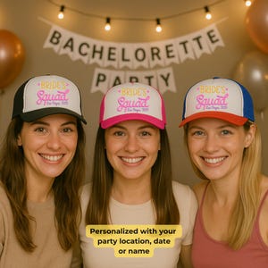 Custom Bachelorette Hat, Bachelorette Party Hat, Custom Name Hat, Custom Bachelorette Trucker Hats, Custom Bridesmaid Hat, Team Bride Hat