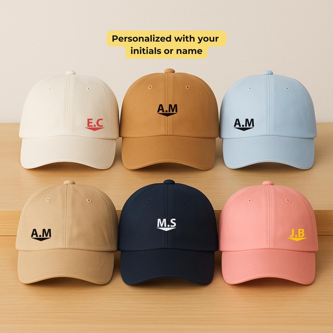 Custom Embroidered Monogram Hat, Custom Initial Hat, Monogrammed Hat ...