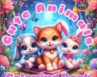 Livro de colorir de animais fofos, 30 páginas para imprimir (PDF)