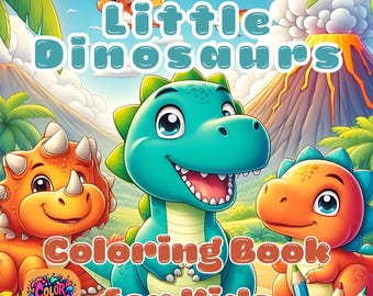 Desenhos de dinossauros fofos para colorir para crianças (PDF para imprimir)