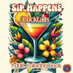30 Cocktails Coloring Pages for Adults,Instant Download,Printable PDF,Drinks Coloring Pages,Printable Adult Coloring Pages,Beverage Coloring