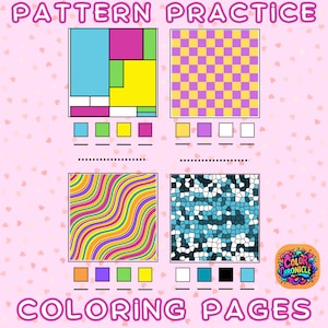 30 Pattern Practice Sheets and Color Swatch Gradient and Texture Practice Printable PDF Pattern & Blending Squares Digital Download