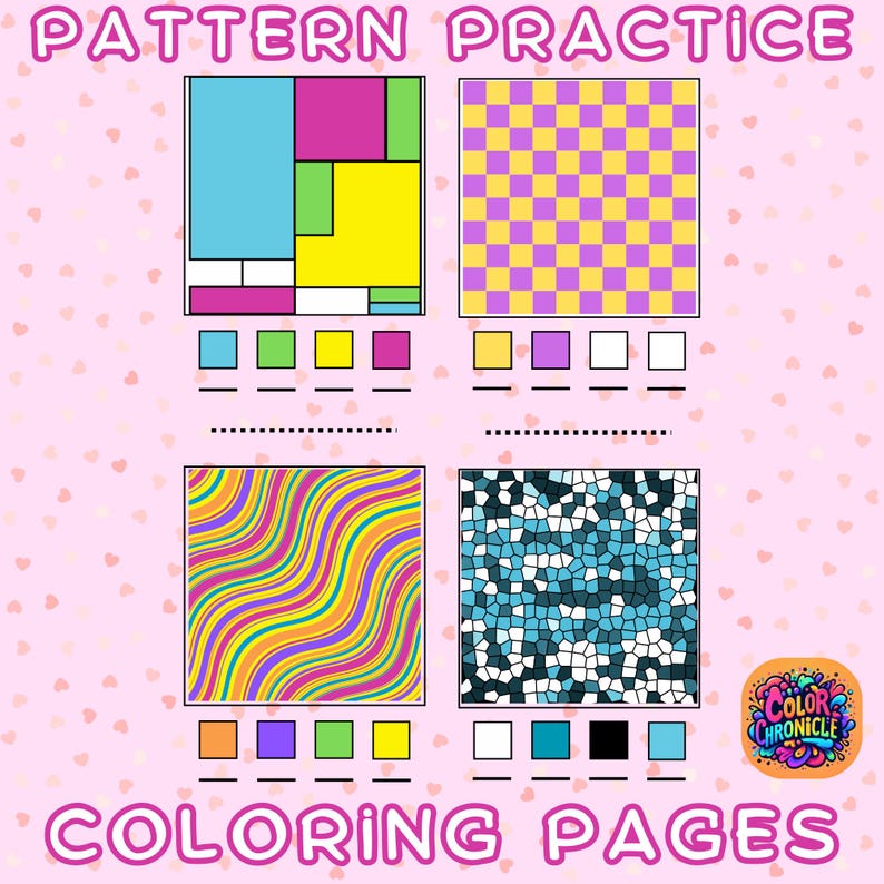 Pattern Practice Coloring Book: 30 Printable Pages (PDF Download) - Etsy