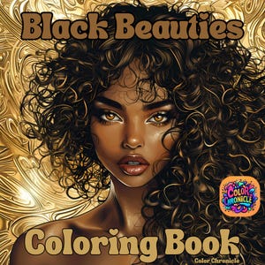 30 Realistic Black Beauties Coloring Book Printable PDF Beautiful Black Women Coloring Pages, Grayscale Black Girls Coloring Book for Adults