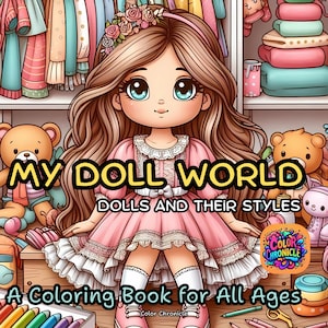 45 Chibi Dolls Coloring Pages, Digital Download, Adult Coloring Book, Kids Coloring Pages, Cute Kawaii Girls Coloring,Printable PDF