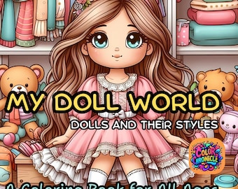 Livro de colorir de bonecas chibi, garotas kawaii, 45 páginas (download digital)