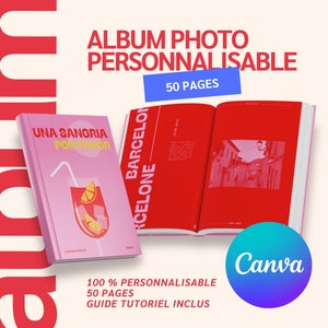 Customizable Photo Album Template - Spain Edition - Original Gift - 50 Page Photo Album - 100% Customizable - Canva FREE
