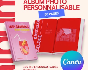 Anpassningsbar fotoalbummall - Spanienutgåva - Originalpresent - 50-sidigt fotoalbum - 100 % anpassningsbart - Canva GRATIS