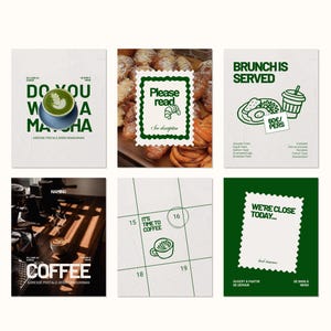 Social Media Kit för kaféer i Canva | Instagram-mallar i paket | 30 inlägg, 15 berättelser, menymall, AI-foton, redigerbar Canva gratis bild 12