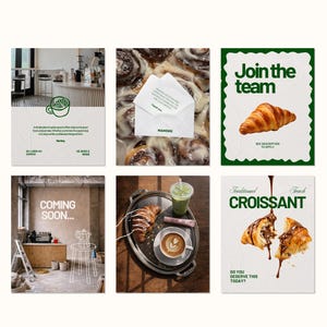 Social Media Kit för kaféer i Canva | Instagram-mallar i paket | 30 inlägg, 15 berättelser, menymall, AI-foton, redigerbar Canva gratis bild 7