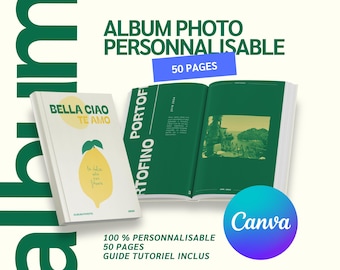 Anpassningsbar fotoalbummall - Italiensk utgåva - Originalpresent - 50-sidigt fotoalbum - 100 % anpassningsbart - Canva GRATIS