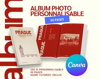Customizable Photo Album Template - Prague Edition - Original Gift - 50 Page Photo Album - 100% Customizable - Canva FREE