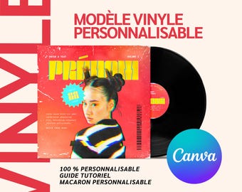Modèle Vinyle Personnalisable de Pochette et Macaron - Cadeau Original -  Cadeau de noël - Cadeau d'anniversaire - Cadeau couple