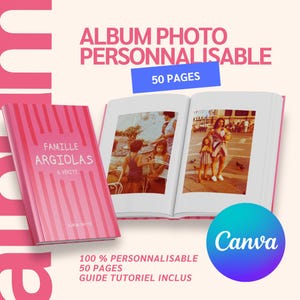Customizable Photo Album Template - Family Edition - Original Gift - 50 Page Photo Album - 100% Customizable - Canva FREE