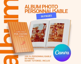 Customizable Photo Album Template - Travel Spain - Original Gift - 50 Page Photo Album - 100% Customizable - Canva FREE