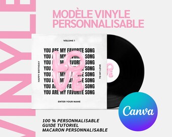 Customizable Vinyl Cover and Macaron Template - Original Gift - Christmas Gift - Birthday Gift - Couple Gift