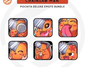 Pochita 6-Emote Bundle - Chainsaw Man Emote Pack | Kick, Twitch, Discord & YouTube