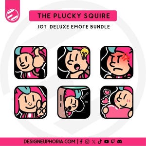 Jot 6-Emote Bundle - Whimsical Plucky the Squire Emote Pack | LiveStream Essentials