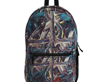 Floral Bulldog Pug Backpack - Large Waterproof Bookbag For School, Laptop Compartment, Kids Teens