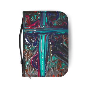 Artistic Bible Cover with Cross Design | Religious Accessory, Gift for Christians, Easter, Baptism, Confirmation