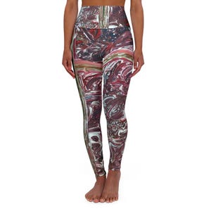 Artistic High Waisted Yoga Leggings - Vibrant Workout Tights for Fitness, Exercise, Dance, Yoga, and Athleisure