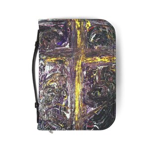 Artistic Bible Cover with Cross Design, Religious Gift, Prayer Journal Cover, Christian Accessories, Unique Bible Protector