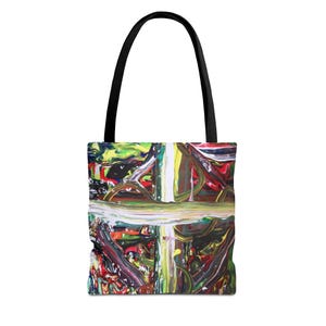 Vibrant Art Tote Bag - Colorful Canvas for Shopping, Beach, Gifts, Eco-Friendly, Stylish Storage